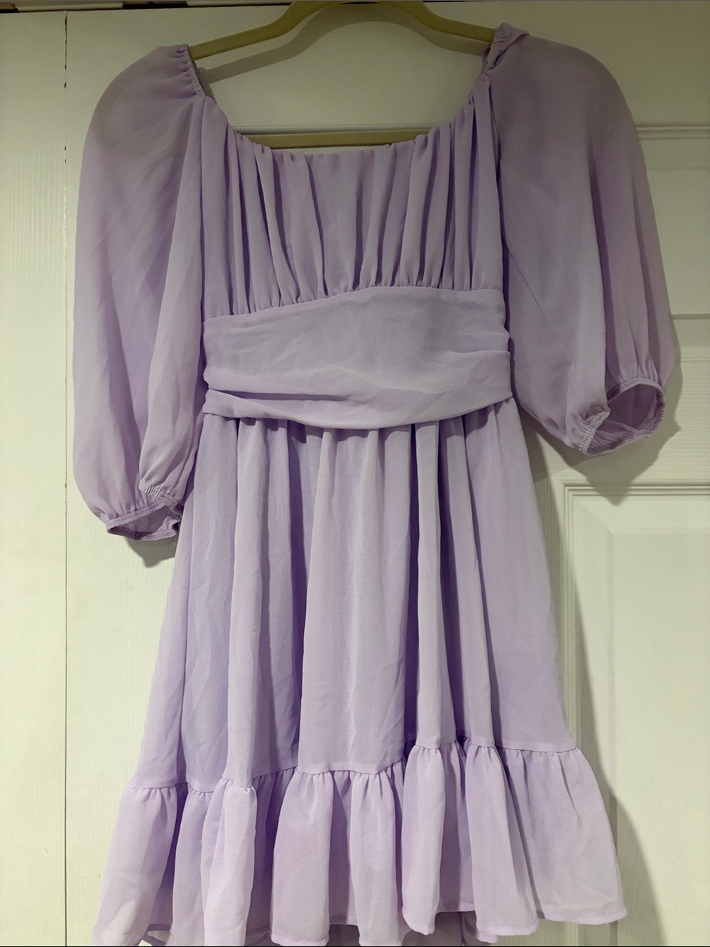 Lilac Puff-Sleeve Dress